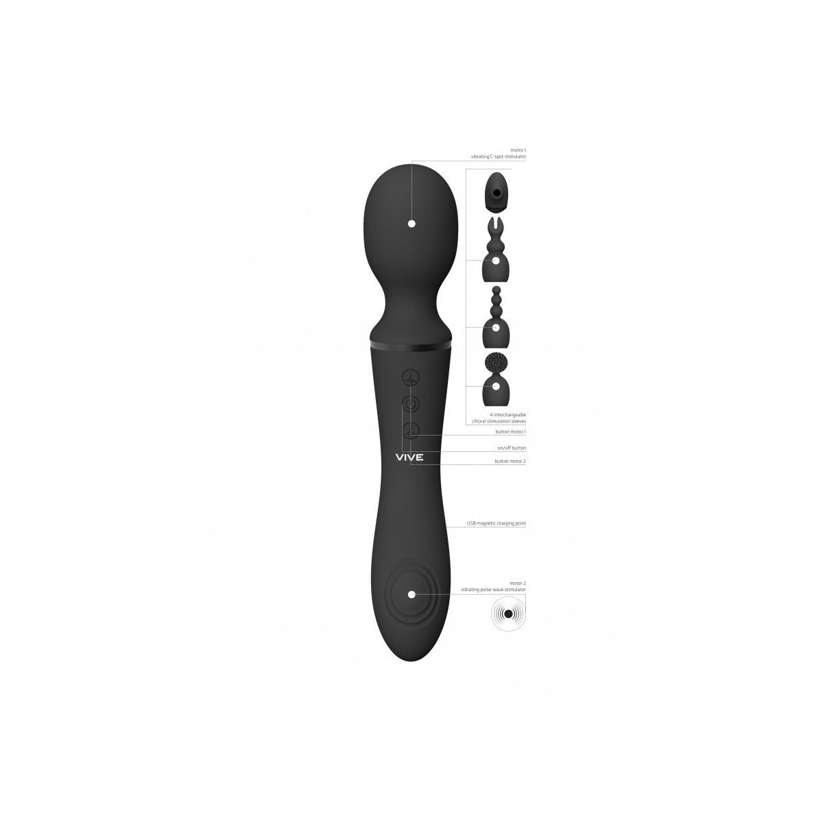 Vibratore wand Nami - Black