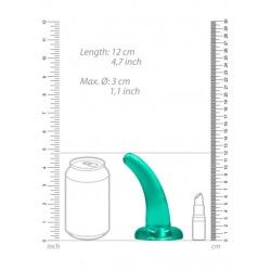 Dildo curvo con ventosa verde trasparente Dildo curvo con ventosa verde trasparente
