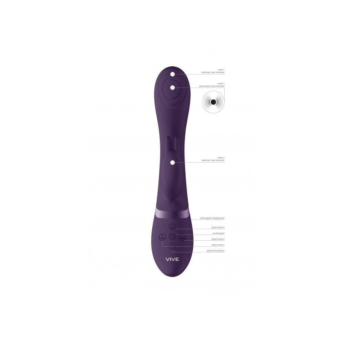 Vibratore Rabbit Cato Pulse G-spot Viola