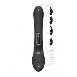 Vibratore rabbit Chou nero con 4 accessori Vibratore rabbit Chou nero con 4 accessori