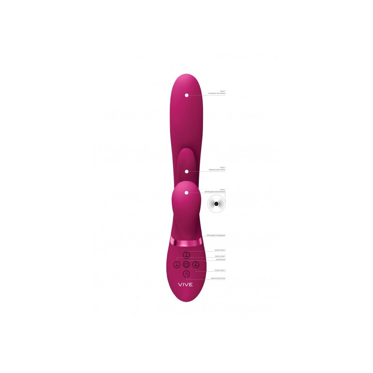 Vibratore rabbit Thrusting GSpot Flapper PulseWave Clit Stimulator Pink