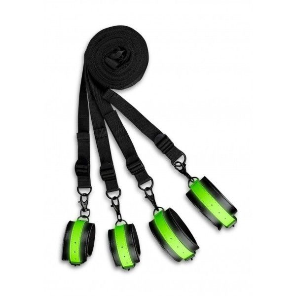 Set costrittivo letto verde fluo/nero Ouch!