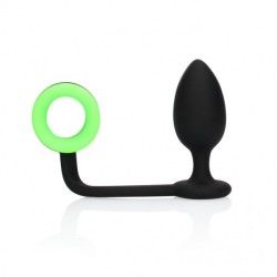 Plug Anale goccia con anello pene verde fluo Plug Anale goccia con anello pene verde fluo