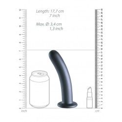 Dildo ventosa liscio punto G 17.5cm Gun Metal Dildo ventosa liscio punto G 17.5cm Gun Metal