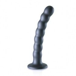 Dildo ventosa sfere punto G 17 cm Gun Metal