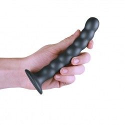 Dildo ventosa sfere punto G 17 cm Gun Metal