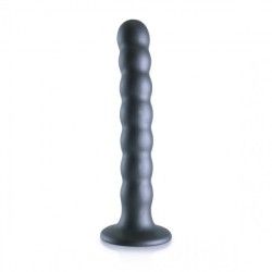 Dildo ventosa sfere punto G 17 cm Gun Metal