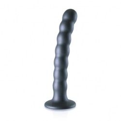 Dildo ventosa sfere punto G 17 cm Gun Metal