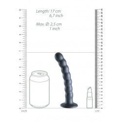 Dildo ventosa sfere punto G 17 cm Gun Metal