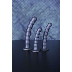 Dildo ventosa sfere punto G 17 cm Gun Metal