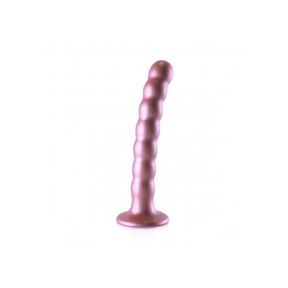 Dildo vaginale con ventosa a sfere Beaded G-Spot Dildo 6,5'' / 16,5 cm Rose Gold