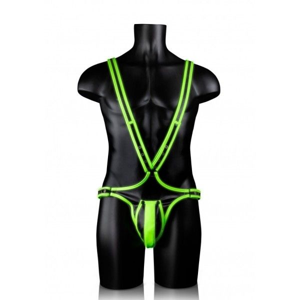 Imbracatura uomo Full Body verde fluo/nero