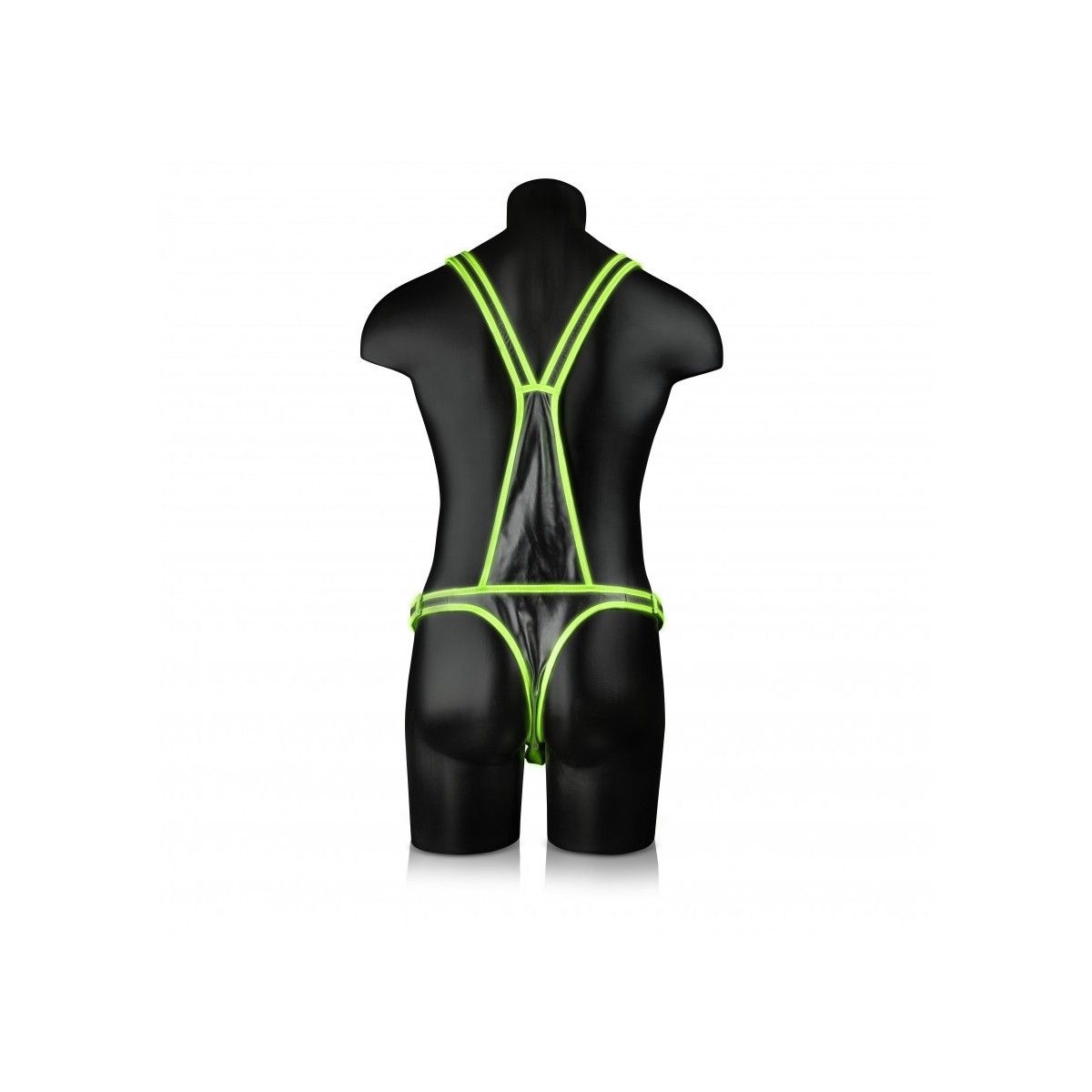 Imbragatura bondage Full Body Harness GitD Neon Green/Black