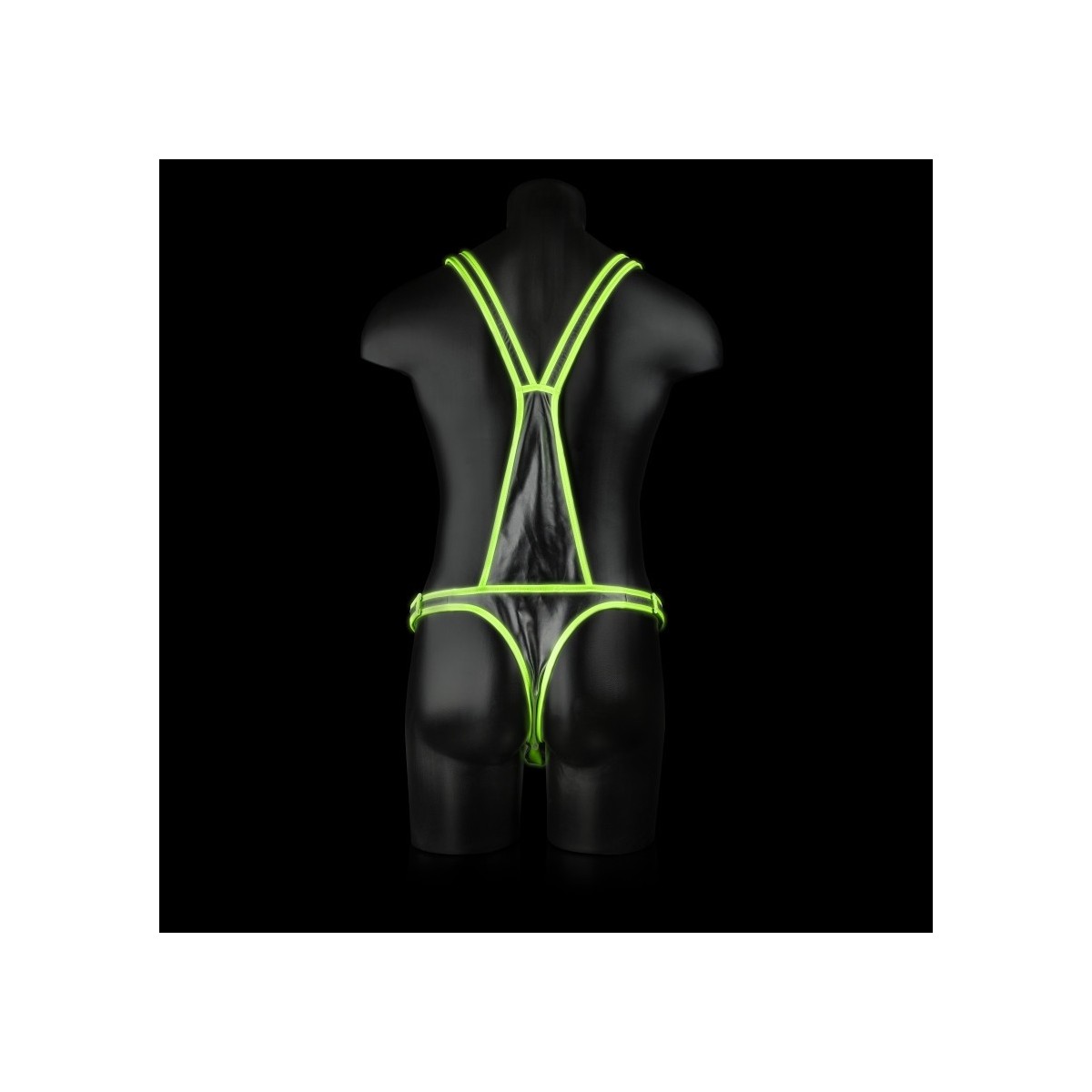 Imbragatura bondage Full Body Harness GitD Neon Green/Black