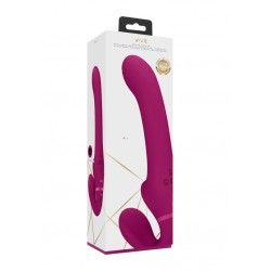 Vibratore strapon e succhia clitoride fucsia Vibratore strapon e succhia clitoride fucsia