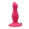 Plug anale con ventosa fucsia in silicone Plug anale con ventosa fucsia in silicone