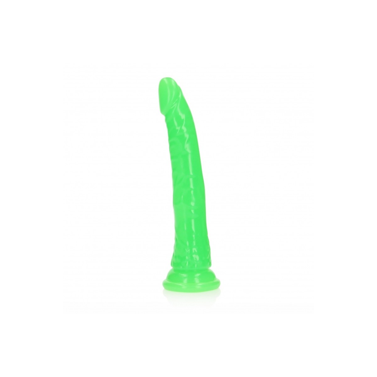Fallo realistico vaginale anale Slim Dildo Suction Cup GitD 22,5 cm Neon Green