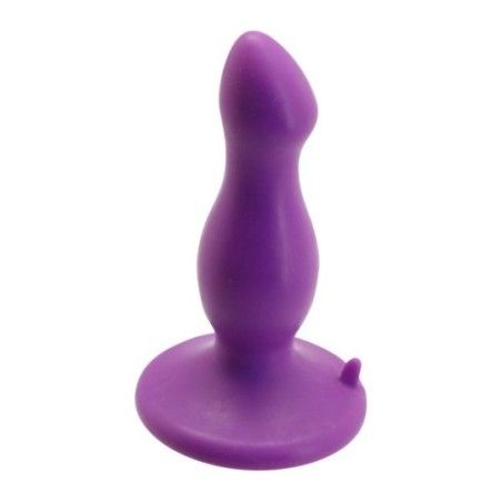 Plug anale con ventosa viola in silicone