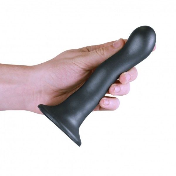 Dildo ventosa curvy punto G 18 cm Gun Metal