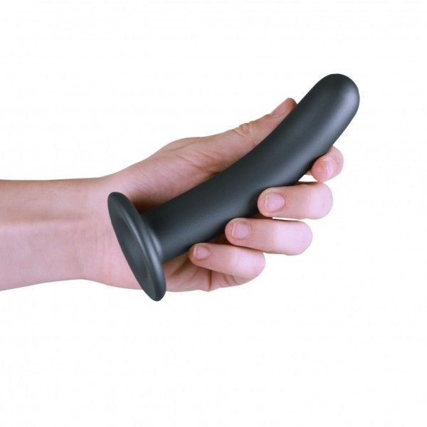 Dildo ventosa liscio punto G 15 cm Gun Metal