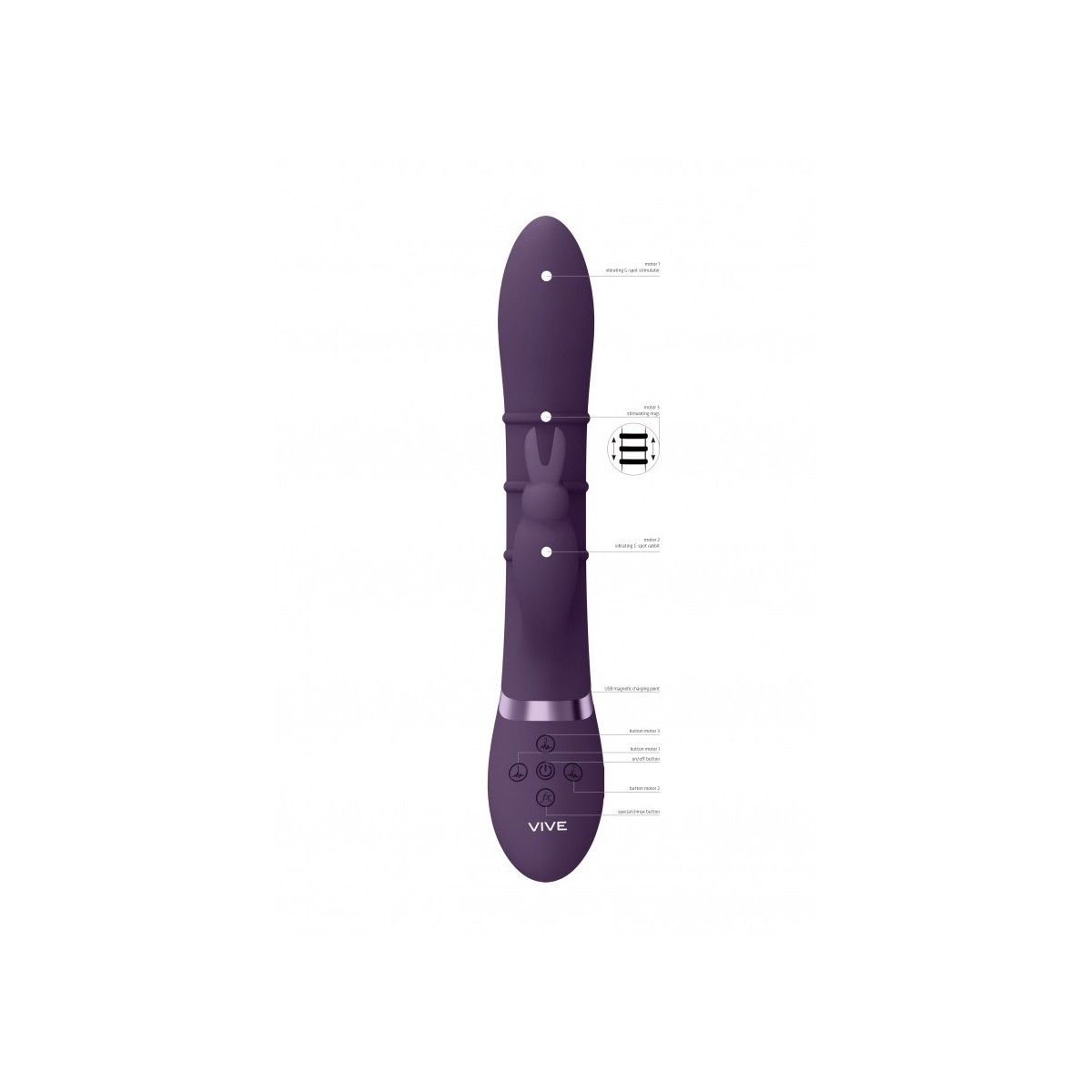 Vibratore vaginale rabbit Stimulating Rings, Vibrating G-Spot Rabbit Purple