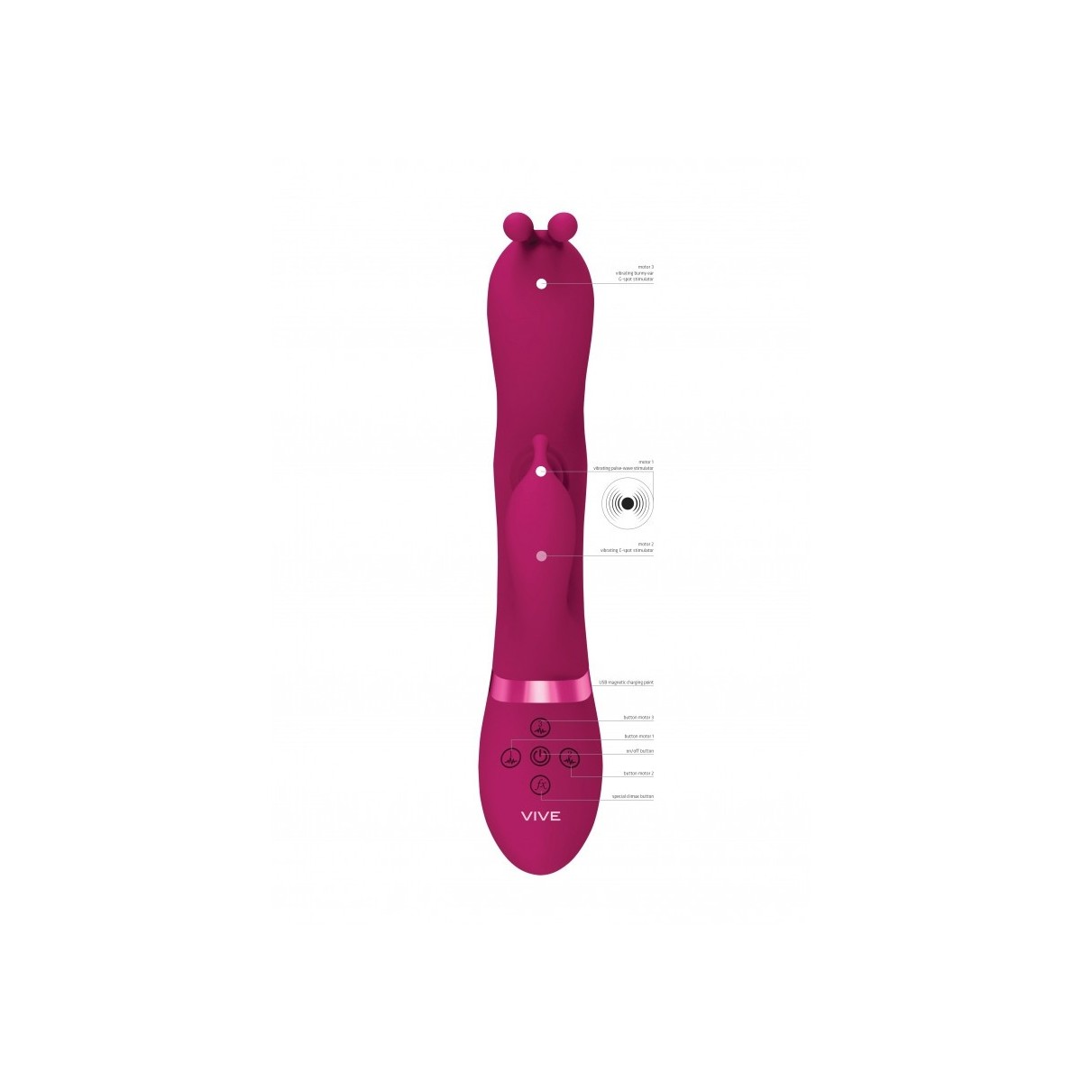 Vibratore vaginale rabbit Triple Action Vibrating Rabbit with PulseWave Shaft Pink
