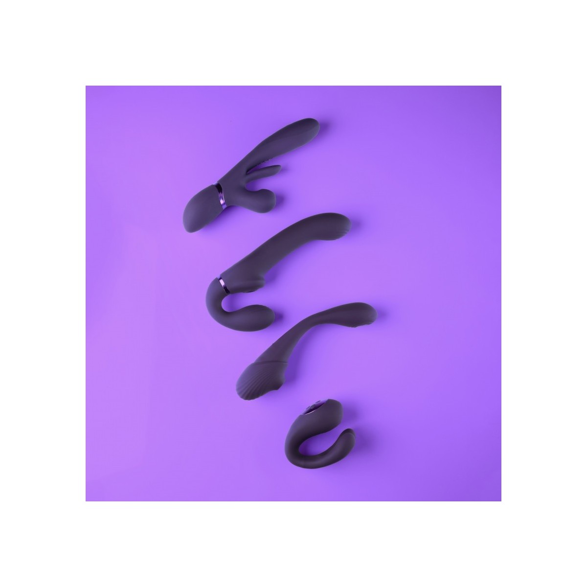 Vibratore vaginale Double Ended Pulse Wave Air-Wave Bendable Vibrator Purple