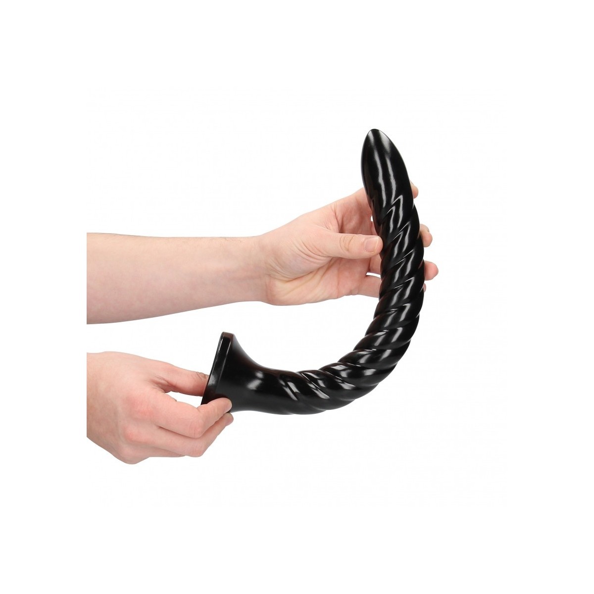 Fallo anale con ventosa Swirled Anal Snake 12''/ 30 cm Black