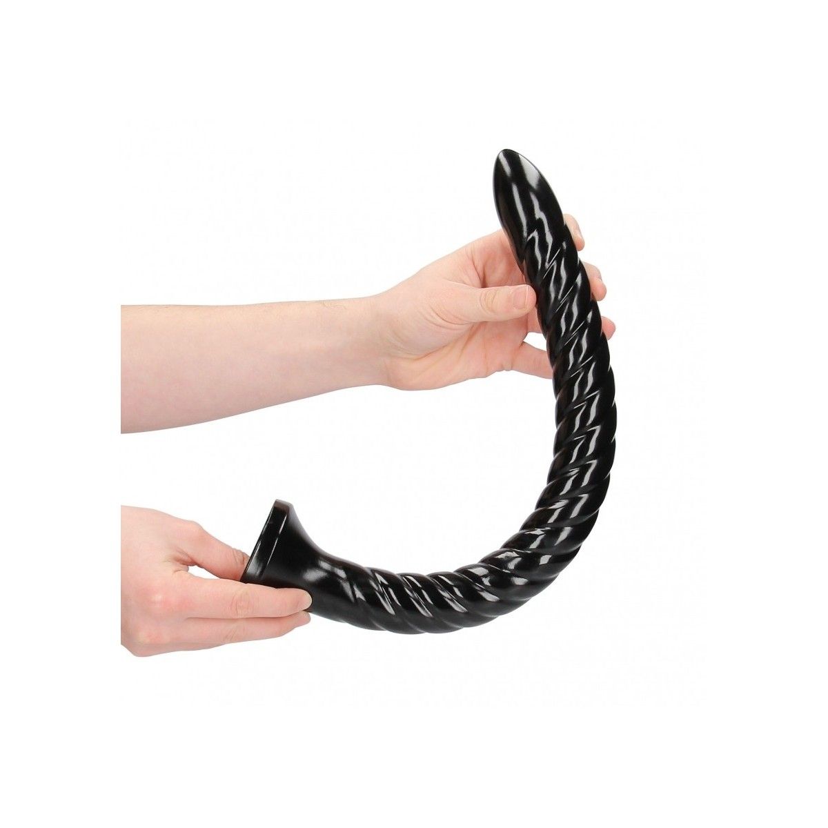 Fallo anale con ventosa Swirled Anal Snake 16''/ 40 cm Black