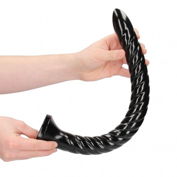 Dildo anale Swirled Snake 45 cm nero