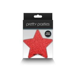 Copri-capezzoli star glitter 2paia red/silver Copri-capezzoli star glitter 2paia red/silver