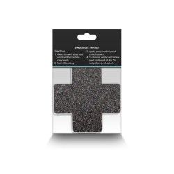 Copri-capezzoli croce glitter 2 paia oro/nero Copri-capezzoli croce glitter 2 paia oro/nero
