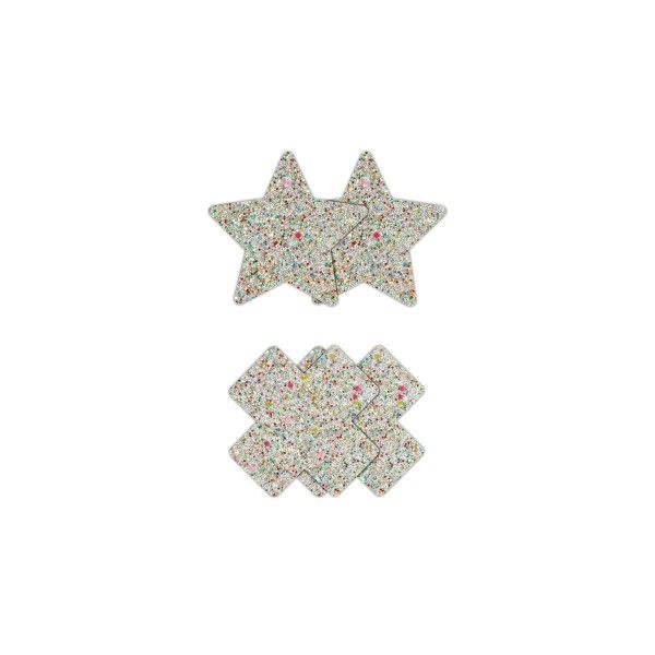 Copri-capezzoli croce e stella silver 2 paia