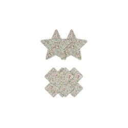 Copri-capezzoli croce e stella silver 2 paia Copri-capezzoli croce e stella silver 2 paia