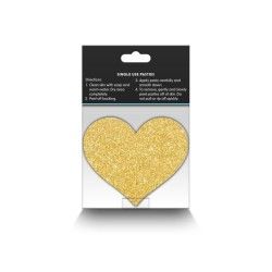 Copri-capezzoli cuore glitter 2 paia oro/nero Copri-capezzoli cuore glitter 2 paia oro/nero