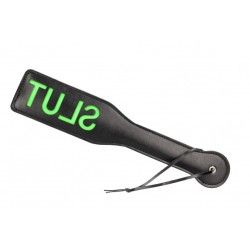 Sculacciatore Paddle Slut nero/verde fluo Sculacciatore Paddle Slut nero/verde fluo