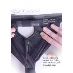Slip con vibrazione per dildo strapon nero Slip con vibrazione per dildo strapon nero