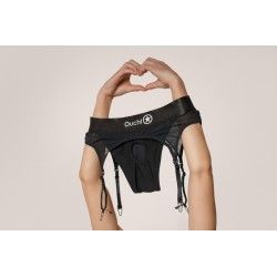 Slip con vibrazione e reggicalze strapon nero Slip con vibrazione e reggicalze strapon nero