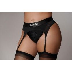 Slip con vibrazione e reggicalze strapon nero Slip con vibrazione e reggicalze strapon nero