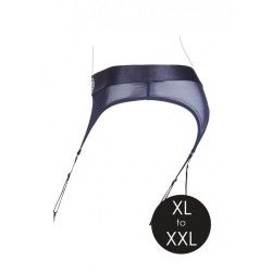 Slip con vibrazione e reggicalze strapon nero Slip con vibrazione e reggicalze strapon nero