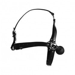 Imbracatura testa e Ball gag regolabile nera Imbracatura testa e Ball gag regolabile nera