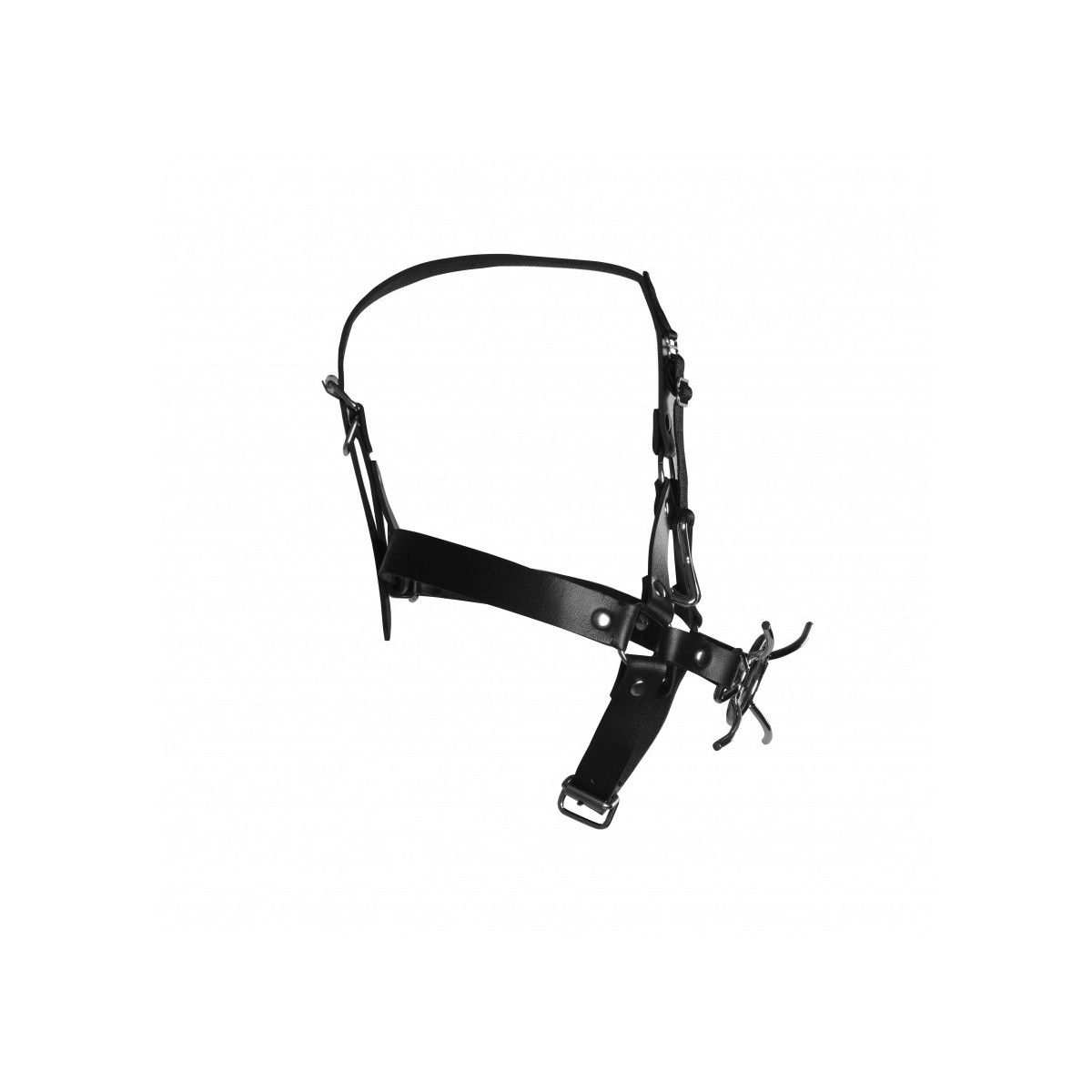 Imbracatura viso BDSM con Spider Gag nera