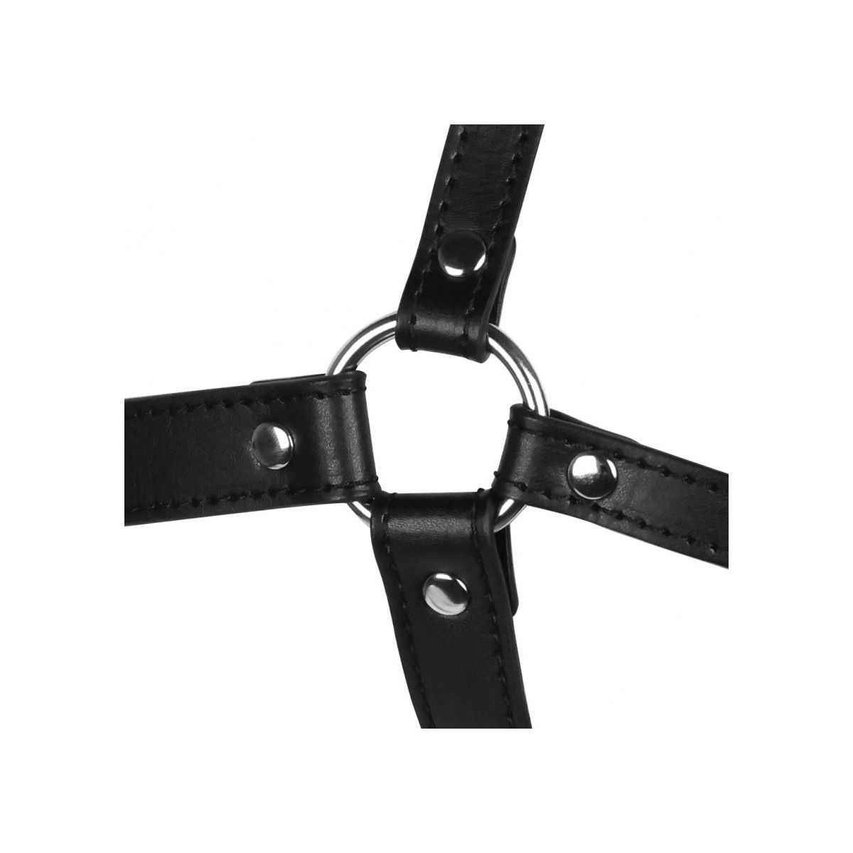 Imbracatura viso BDSM con Spider Gag nera