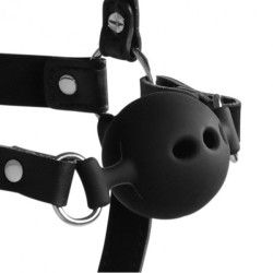 Imbracatura viso con ball gag traspirante Imbracatura viso con ball gag traspirante