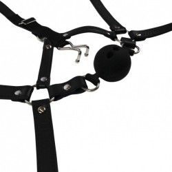 Imbracatura viso con ball gag traspirante Imbracatura viso con ball gag traspirante