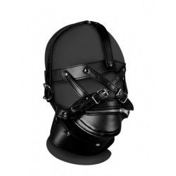 Imbracatura testa BDSM con zip per bocca nera Imbracatura testa BDSM con zip per bocca nera