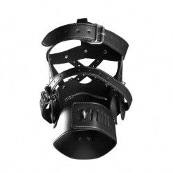 Imbracatura testa BDSM con zip per bocca nera Imbracatura testa BDSM con zip per bocca nera