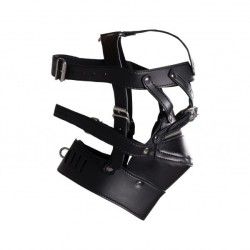 Imbracatura testa BDSM con zip per bocca nera Imbracatura testa BDSM con zip per bocca nera