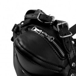 Imbracatura testa BDSM con zip per bocca nera Imbracatura testa BDSM con zip per bocca nera
