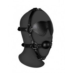 Imbracatura viso con maschera e ball gag nera Imbracatura viso con maschera e ball gag nera
